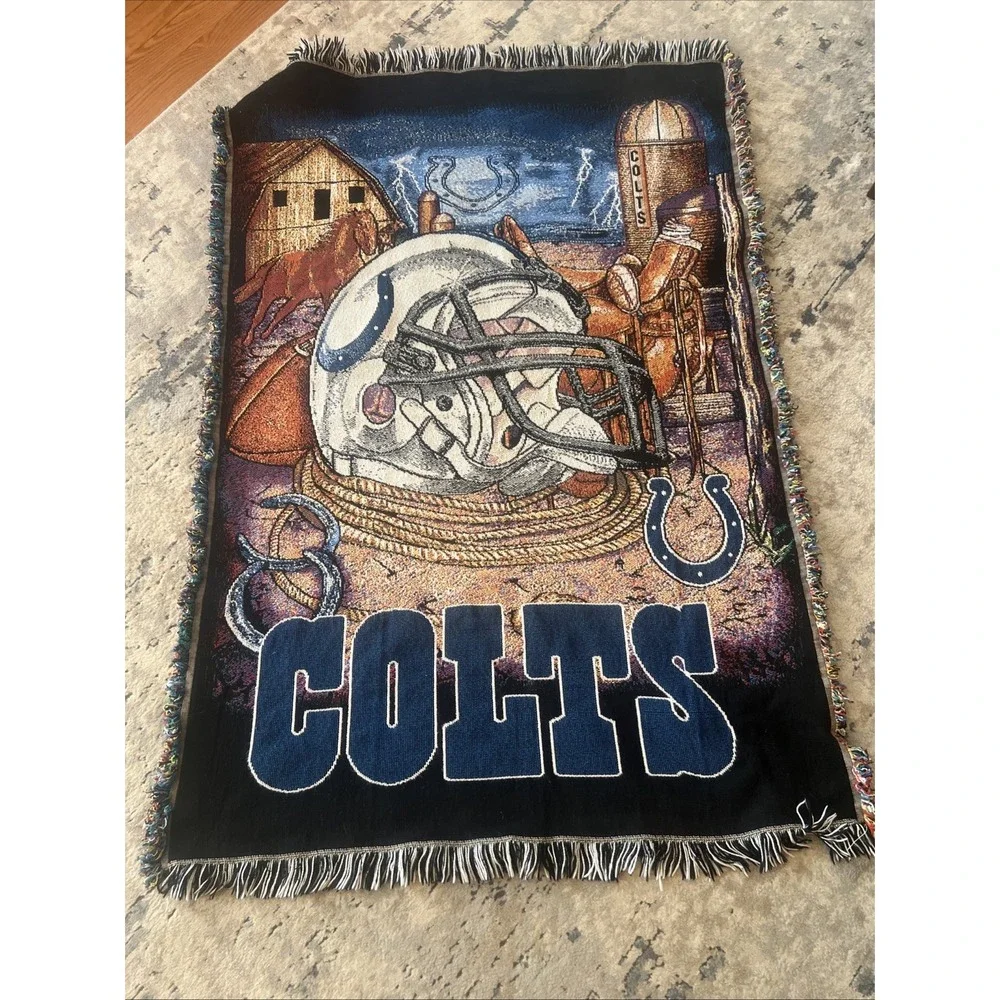 Indianapolis Colts Woven Tapestry Throw Home Field Advantage NFL Football